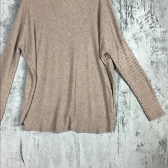 H by Bordeaux Women’s Tan Ribbed Mock Neck Hi-Low Hem Sweater Size XL NWT - Picture 16 of 16
